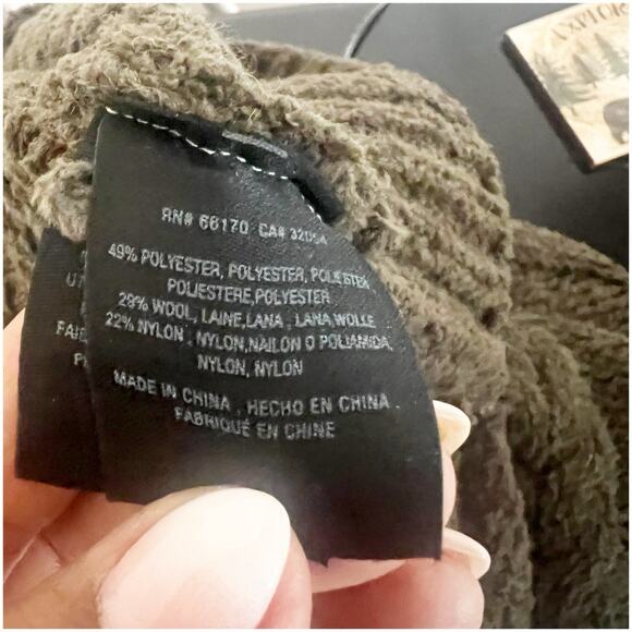 Anthropologie Sleeping On Snow Cable Knit Sweater Dolman Sleeve Olive Green Med - Picture 8 of 11